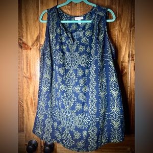 Flowy / Maternity Boho Blue & Green Tank Top